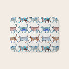 Cat Collection - Blue & Brown Palette Bath Mat Gallery Image 1