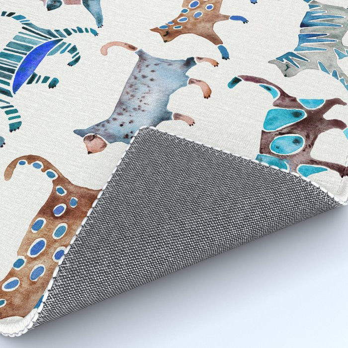 Cat Collection - Blue & Brown Palette Rug Gallery Image 4
