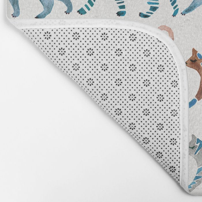 Cat Collection - Blue & Brown Palette Bath Mat Gallery Image 2