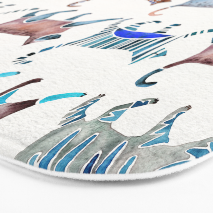 Cat Collection - Blue & Brown Palette Bath Mat Gallery Image 3