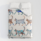 Cat Collection - Blue & Brown Palette Duvet Cover Gallery Image 6