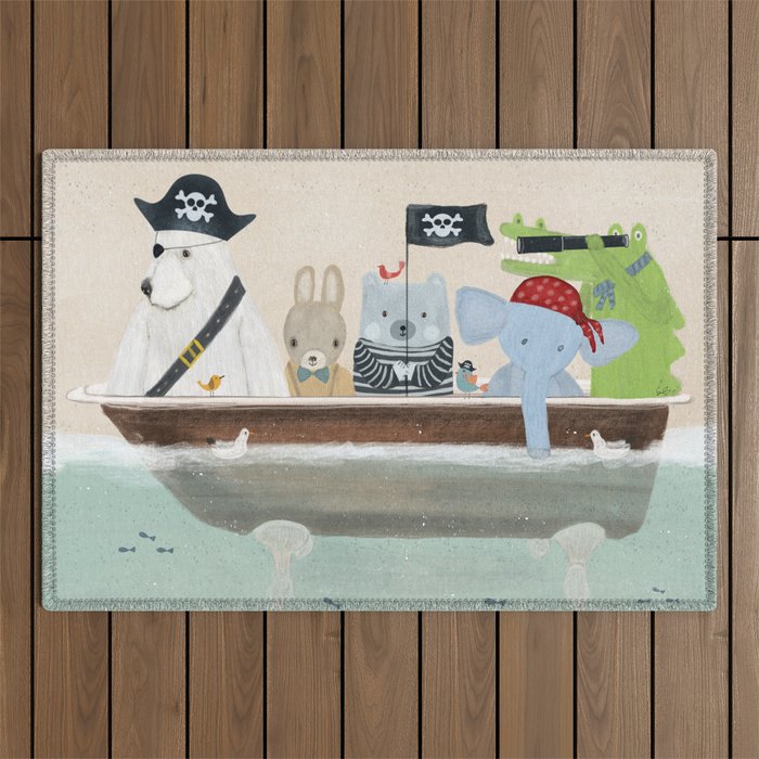 the pirate tub Outdoor Rug Gallery Image 1