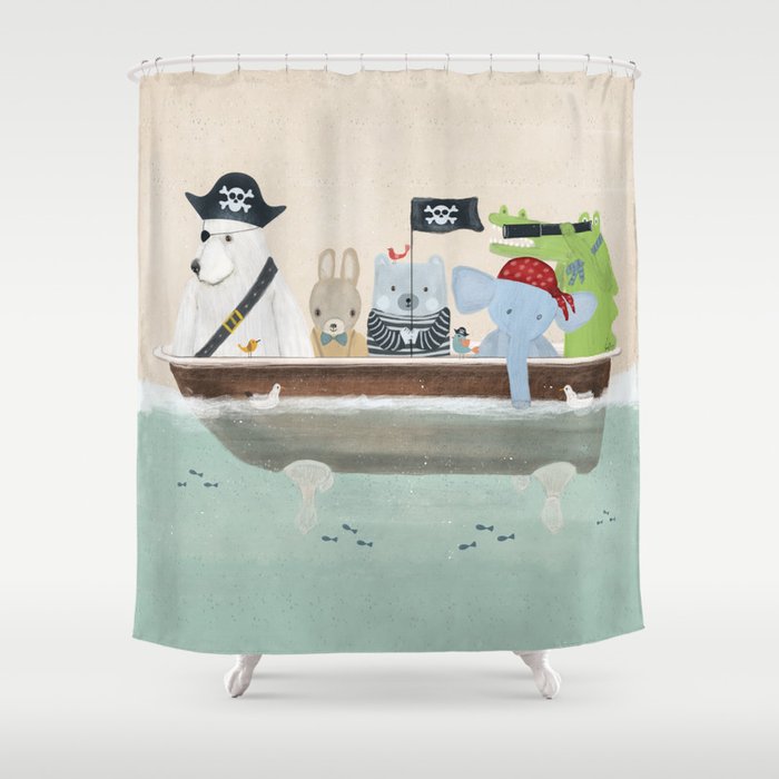 the pirate tub Shower Curtain Gallery Image 1