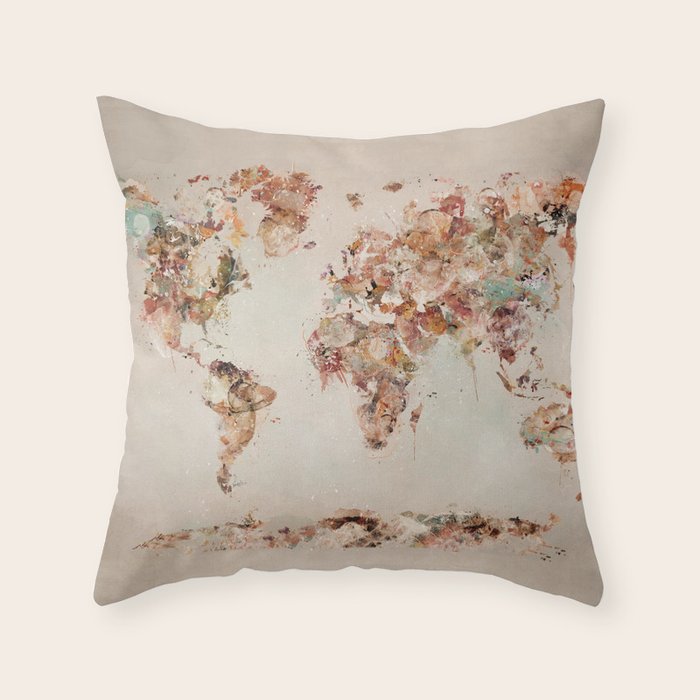 world map deluxe Throw Pillow Gallery Image 6