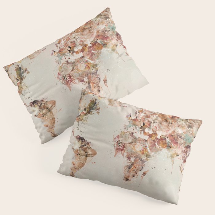 world map deluxe Pillow Sham Gallery Image 1