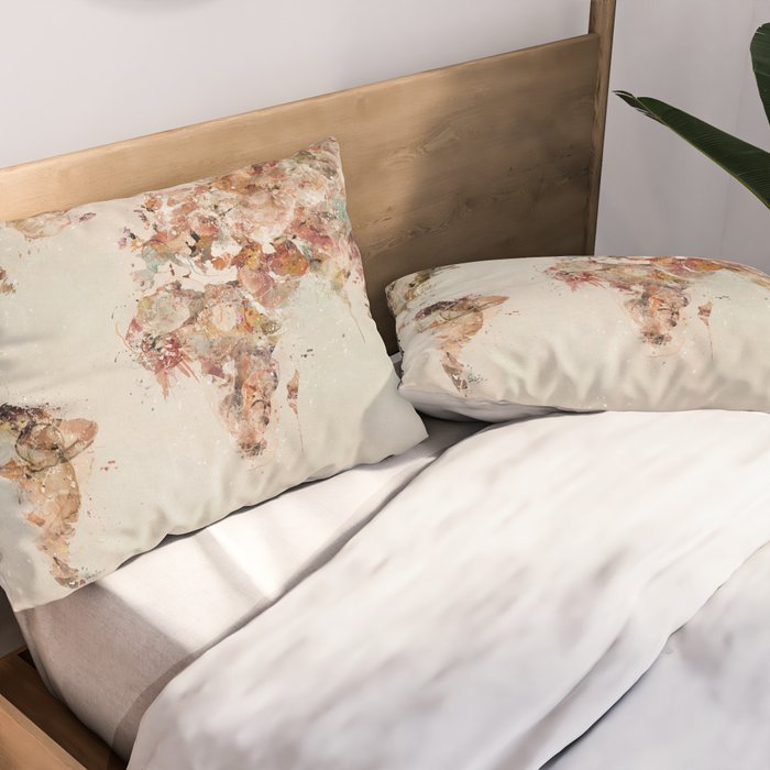world map deluxe Pillow Sham Gallery Image 2