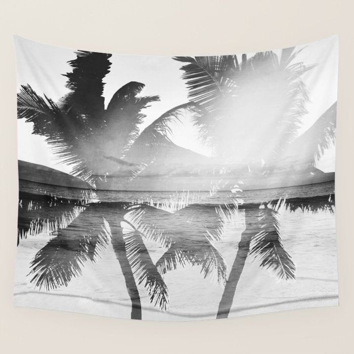 Tropicana seas - bw Wall Tapestry Gallery Image 4