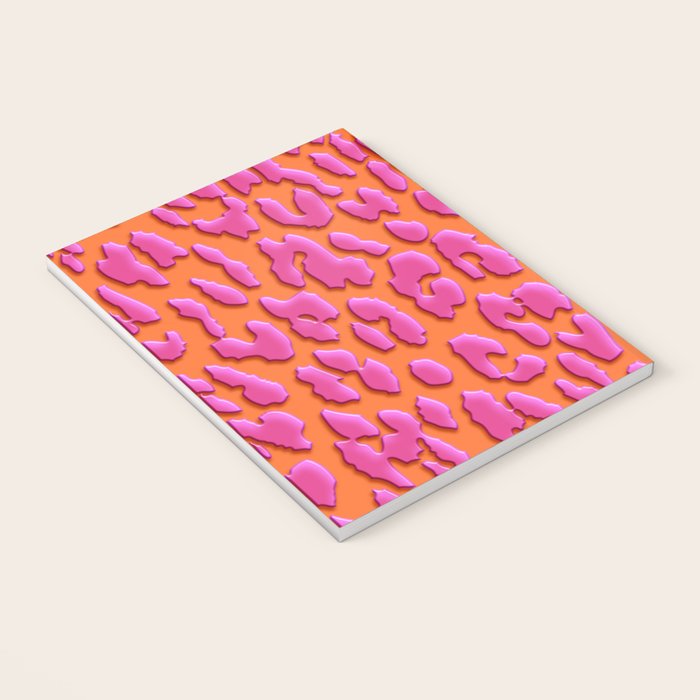 Bright Orange & Pink Leopard Print Notebook Gallery Image 3