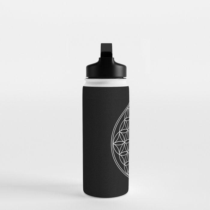 Flower of life on black Water Bottle Gallery Image 3