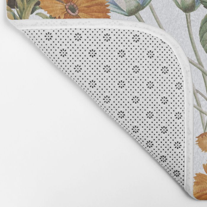 Cat and Floral Pattern III Bath Mat Gallery Image 2