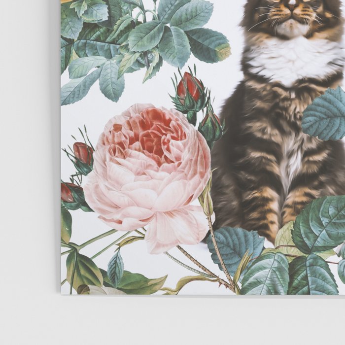 Cat and Floral Pattern III Poster Gallery Image 3