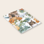 Cat and Floral Pattern III Notebook Gallery Image 3