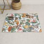Cat and Floral Pattern III Rug Gallery Image 1