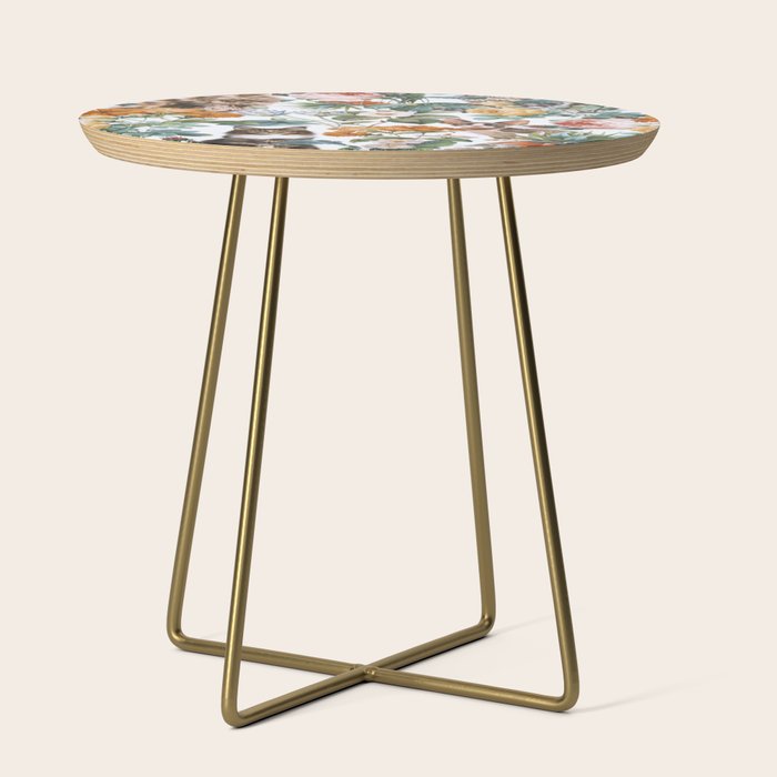 Cat and Floral Pattern III Side Table Gallery Image 1