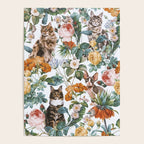 Cat and Floral Pattern III Poster Gallery Image 4