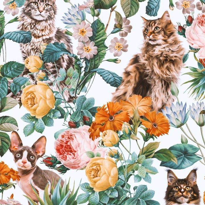 Cat and Floral Pattern III Coffee Mug Gallery Image 2