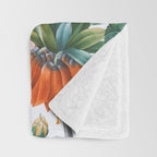 Cat and Floral Pattern III Throw Blanket Gallery Image 3