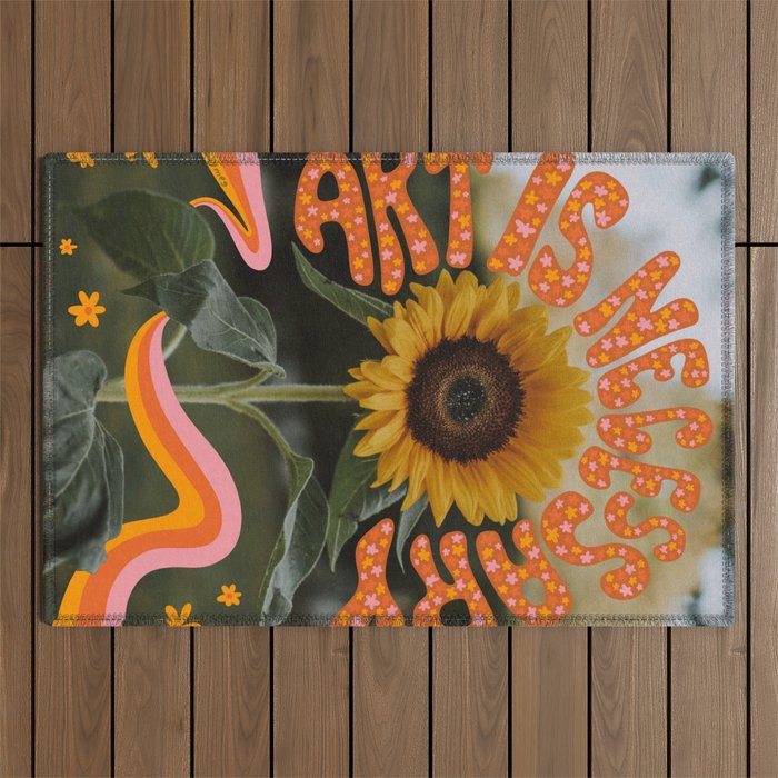 Art is Necessary Outdoor Rug Gallery Image 1