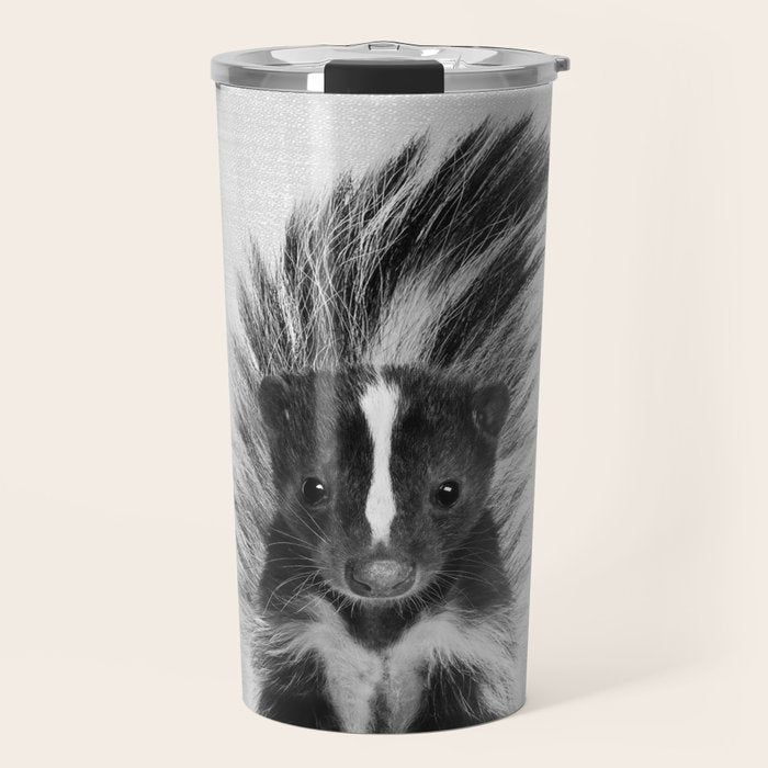 Skunk - Black & White Travel Mug Gallery Image 1