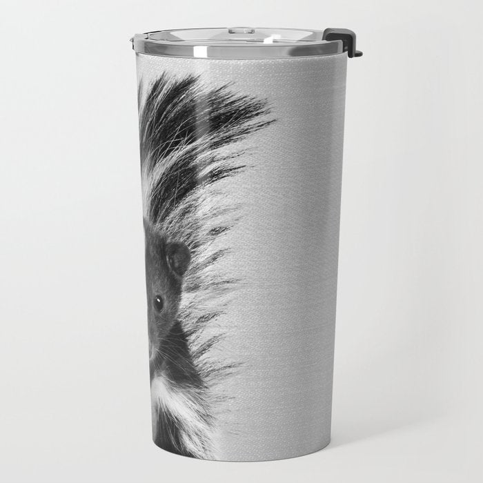 Skunk - Black & White Travel Mug Gallery Image 2