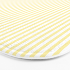 Fine Stripes Narrow Vertical Stripe Pattern in Light Butter Yellow and White Bath Mat Gallery Image 3