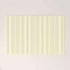 Fine Stripes Narrow Vertical Stripe Pattern in Light Butter Yellow and White Welcome Mat Gallery Image 1