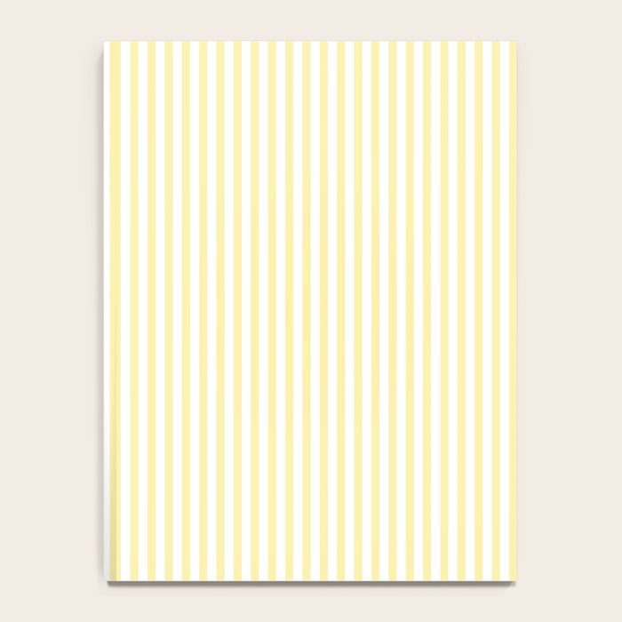 Fine Stripes Narrow Vertical Stripe Pattern in Light Butter Yellow and White Notebook Gallery Image 4
