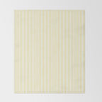 Fine Stripes Narrow Vertical Stripe Pattern in Light Butter Yellow and White Throw Blanket Gallery Image 2