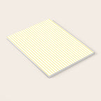 Fine Stripes Narrow Vertical Stripe Pattern in Light Butter Yellow and White Notebook Gallery Image 3