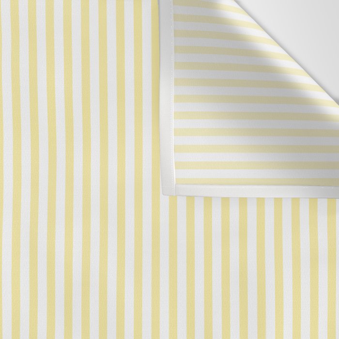 Fine Stripes Narrow Vertical Stripe Pattern in Light Butter Yellow and White Wall Tapestry Gallery Image 3