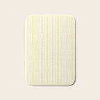 Fine Stripes Narrow Vertical Stripe Pattern in Light Butter Yellow and White Bath Mat Gallery Image 1