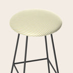 Fine Stripes Narrow Vertical Stripe Pattern in Light Butter Yellow and White Stool Gallery Image 2