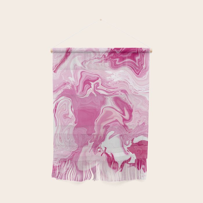 Pink White Marble Like Artwork Liquid Swirl Art Wall Hanging Gallery Image 1