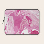Pink White Marble Like Artwork Liquid Swirl Art Laptop Sleeve Gallery Image 1