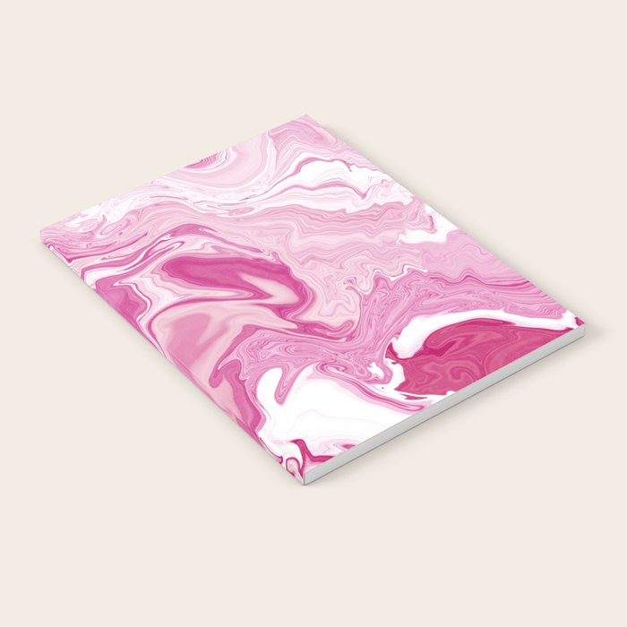Pink White Marble Like Artwork Liquid Swirl Art Notebook Gallery Image 2