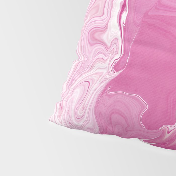 Pink White Marble Like Artwork Liquid Swirl Art Pillow Sham Gallery Image 4