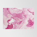 Pink White Marble Like Artwork Liquid Swirl Art Rug Gallery Image 2