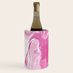 Pink White Marble Like Artwork Liquid Swirl Art Wine Chiller Gallery Image 2