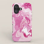 Pink White Marble Like Artwork Liquid Swirl Art iPhone Case Gallery Image 1