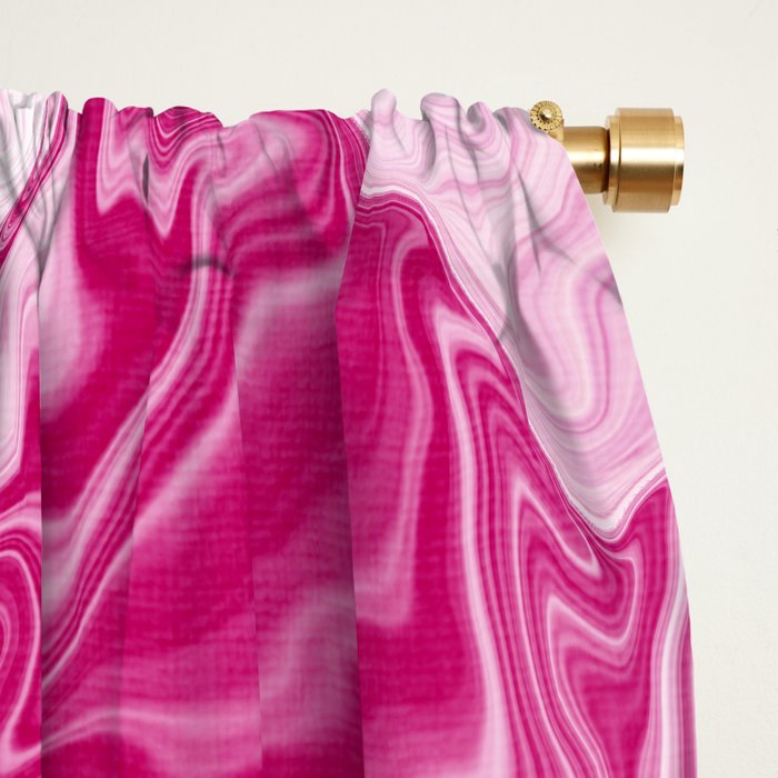Pink White Marble Like Artwork Liquid Swirl Art Window Curtain Gallery Image 2
