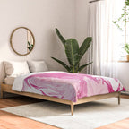 Pink White Marble Like Artwork Liquid Swirl Art Comforter Gallery Image 2