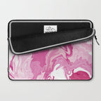 Pink White Marble Like Artwork Liquid Swirl Art Laptop Sleeve Gallery Image 2