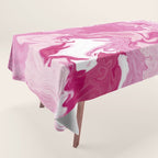 Pink White Marble Like Artwork Liquid Swirl Art Tablecloth Gallery Image 1