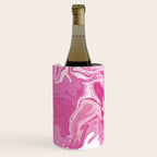 Pink White Marble Like Artwork Liquid Swirl Art Wine Chiller Gallery Image 1