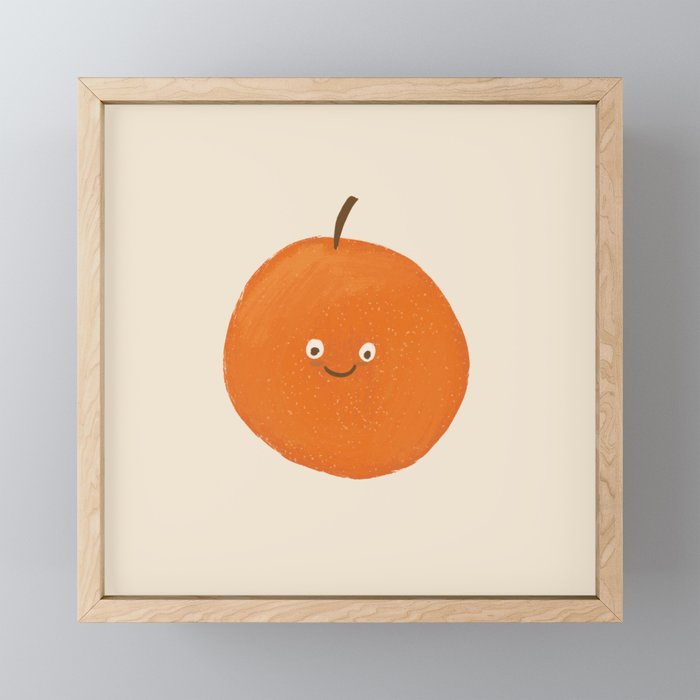 Kawaii Orange Mini Art Print Gallery Image 1