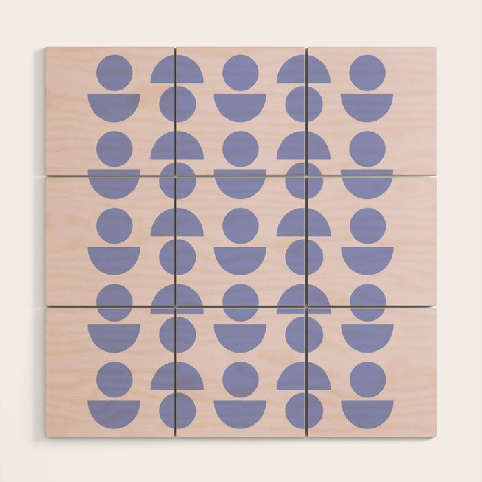 Shapes in Periwinkle Wood Wall Art Gallery Image 1