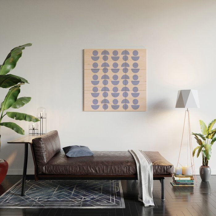 Shapes in Periwinkle Wood Wall Art Gallery Image 2