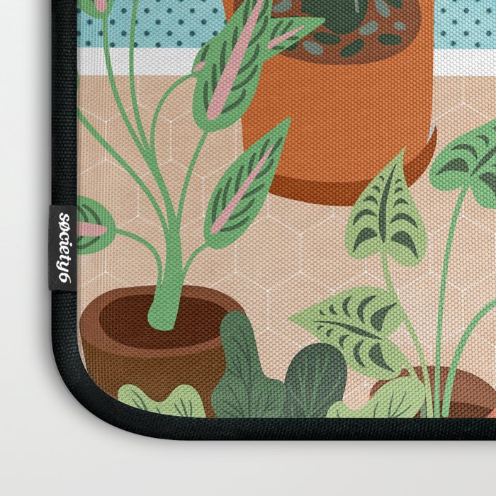 Urban Jungle Illustration, Tiger Home Decor, Woman & Modern Bohemian Wildlife Painting Laptop Sleeve Gallery Image 3
