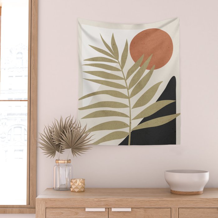 Tropical Leaf- Abstract Art 9 Wall Tapestry Gallery Image 2