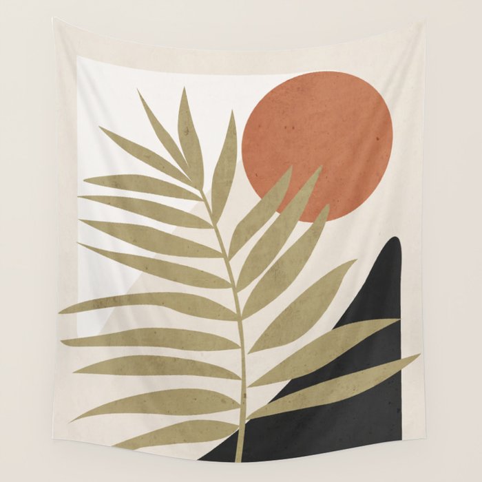 Tropical Leaf- Abstract Art 9 Wall Tapestry Gallery Image 4